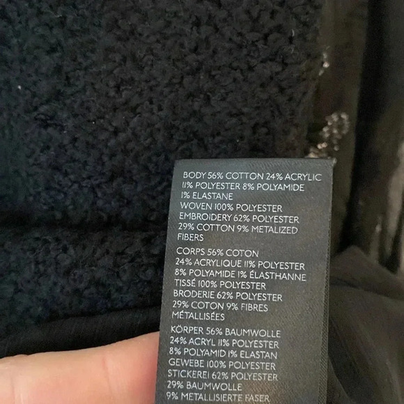 Anthropologie XXS Embroidered Sheer Layered Knit Vest in Black - Picture 7 of 10